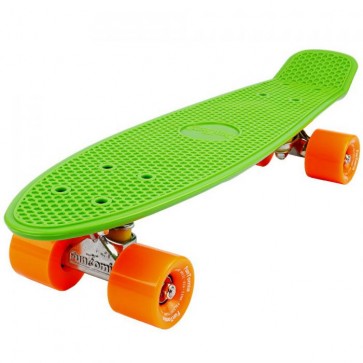 FunTomia® Mini-Board Skateboard und Tragetasche in Grün mit orangen Rollen