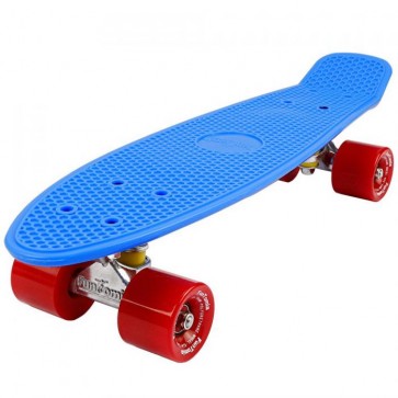 FunTomia® Mini-Board Skateboard und Tragetasche in Blau mit roten Rollen