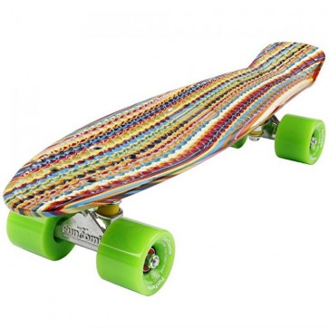 FunTomia® Mini-Board Skateboard und Tragetasche in Stripes mit grünen Rollen
