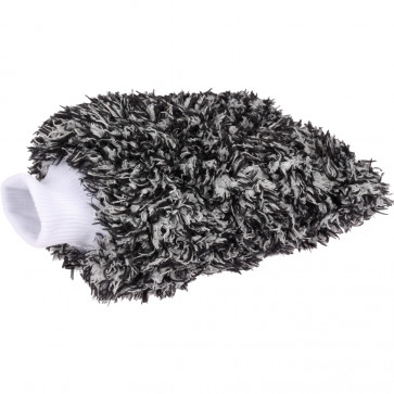 Mikrofaser Auto-Waschhandschuh - schonende Auto- & Motorrad Pflege (schwarz/weiss)