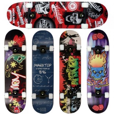 FunTomia® Skateboard mit 7 Schichten kanadischem Ahornholz & 100A Rollen