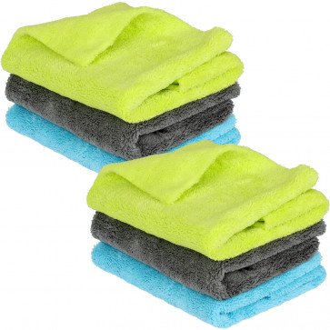 6 Stück Premium Mikrofasertücher 40x40 cm mit 550g/m²