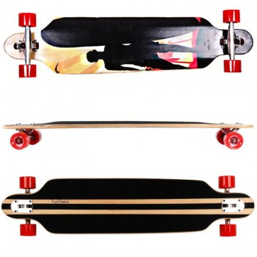  FunTomia® Freerider Longboard 9 Lagen Ahornholz in Farbe Surfer