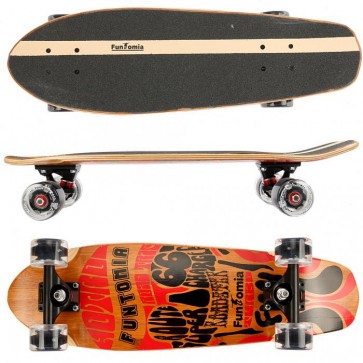 Cruiser Skateboard mit LED Rollen aus 5-lagigem kanadischem Ahornholz und 2 Lagen Bambusholz