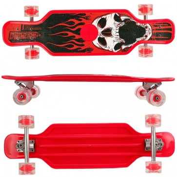  FunTomia® Longboard Kunststoff BigBoard mit LED Rollen und Griptape ABEC11 Kugellager 