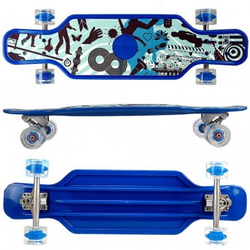  FunTomia® Longboard Kunststoff BigBoard mit LED Rollen und Griptape ABEC11 Kugellager 