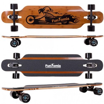FunTomia® Bambus/Fiberglas Longboard - Drop Through-Bauweise - Flexstufe-1 inkl. T-Tool