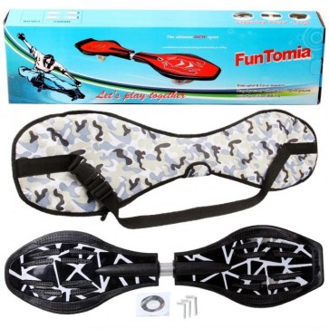 FunTomia® Waveboard mit LED-Rollen 2RS Mach1 Kugellager in Farbe Schwarz weiß