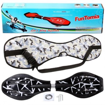 FunTomia® Waveboard mit LED-Rollen 2RS Mach1 Kugellager in Farbe Schwarz weiß