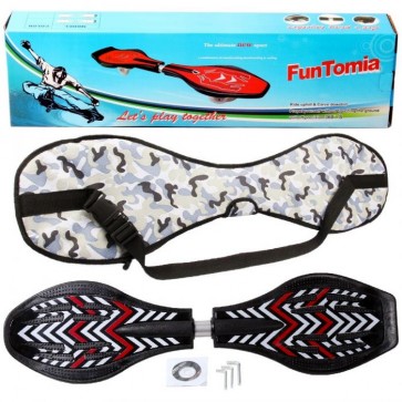 FunTomia® Waveboard mit LED-Rollen 2RS Mach1 Kugellager in Farbe Schwarz rot