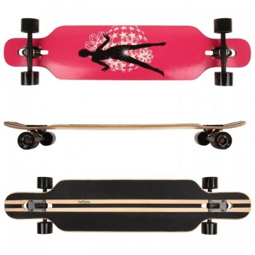  FunTomia® Freerider Longboard 9 Lagen Ahornholz in Farbe Dancing Queen + T-Tool