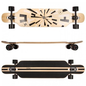  FunTomia® Freerider Longboard 9 Lagen Ahornholz in Farbe Muster + T-Tool