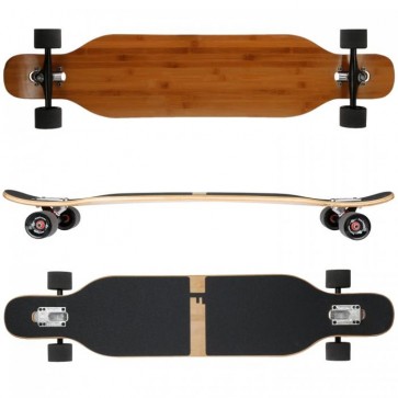 FunTomia Longboard mit 3 Flex Stufen Skateboard Drop Through Cruiser Design Blanko Bambusholz