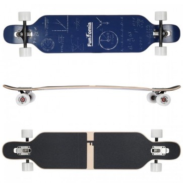FunTomia Longboard mit 3 Flex Stufen Skateboard Drop Through Cruiser Design Mathe Ahornholz