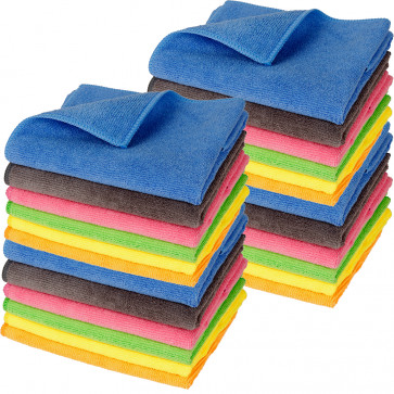 24 Stück Premium Mikrofasertücher 40x40cm mit 350g/m² (350GSM)