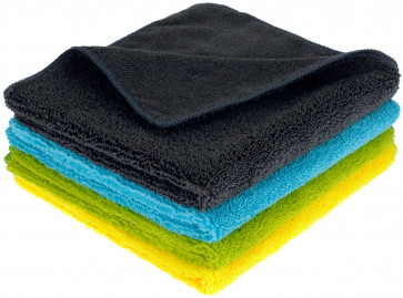Mach1 4 Stück Premium 2-in-1 Mikrofasertücher 40 x 40 cm mit 400g/m²
