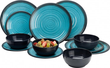 100% Melamin Geschirr Granit "Aqua"