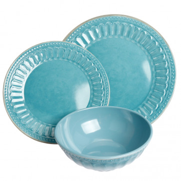 100% Melamin Geschirr Vintage blue