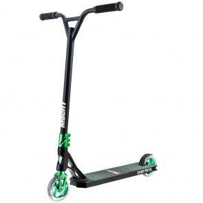 Mach1 Stuntscooter mit 120mm Wheels schwarz-grün mit transparenten Rollen