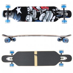 FunTomia Longboard mit 3 Flex Stufen Skateboard Drop Through Cruiser Design Amerika LED Ahornholz