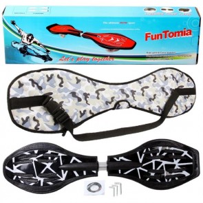 FunTomia® Waveboard mit LED-Rollen 2RS Mach1 Kugellager in Farbe Schwarz weiß