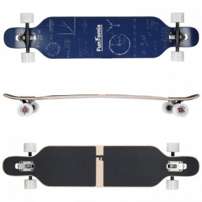 FunTomia Longboard mit 3 Flex Stufen Skateboard Drop Through Cruiser Design Mathe Ahornholz