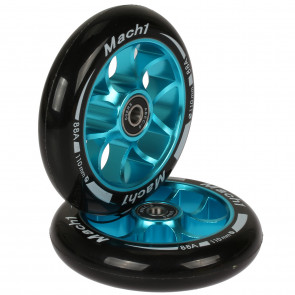2 Stück 110x24mm Mach1 Stuntscooter Alu aluminium Rollen-Set inklusive Kugellager + Spacer - Cityroller Ersatz Reifen (110x24mm) 