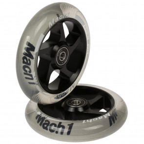2 Stück 120x24mm Mach1 Stuntscooter Alu aluminium Rollen-Set inklusive Kugellager + Spacer - Cityroller Ersatz Reifen (120x24mm) 