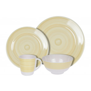 100% Melamin Geschirr Spring gelb - 8Teilig