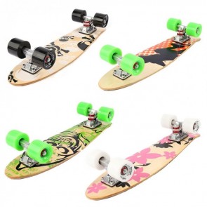 Mini-Board FunTomia® Skateboard Cruiser board ABEC-11 Tasche+T-Tool+Gummi LED 