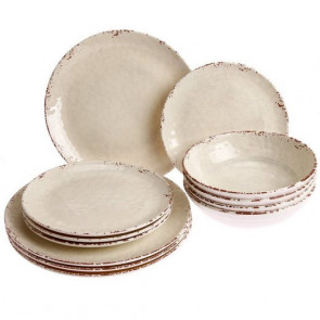 100% Melamin Geschirr Rustic Pearl 